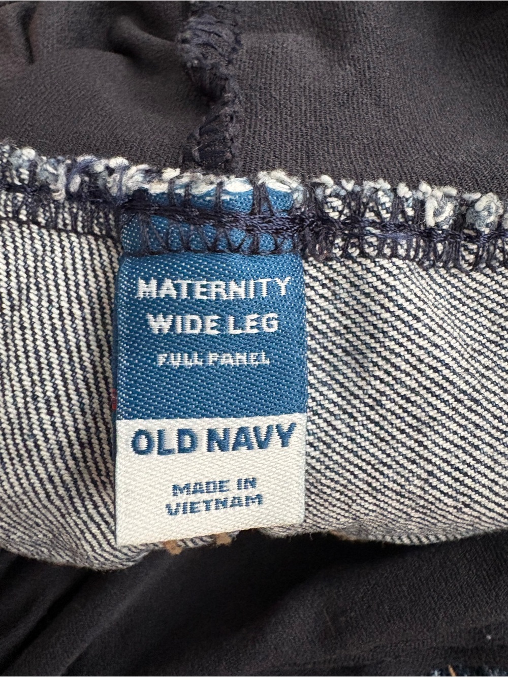 Maternity Wide Leg Dark Blue Stretch-Waist Jeans Old Navy Size 8 Short - Picture 4 of 8